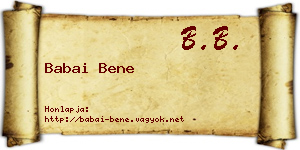 Babai Bene névjegykártya